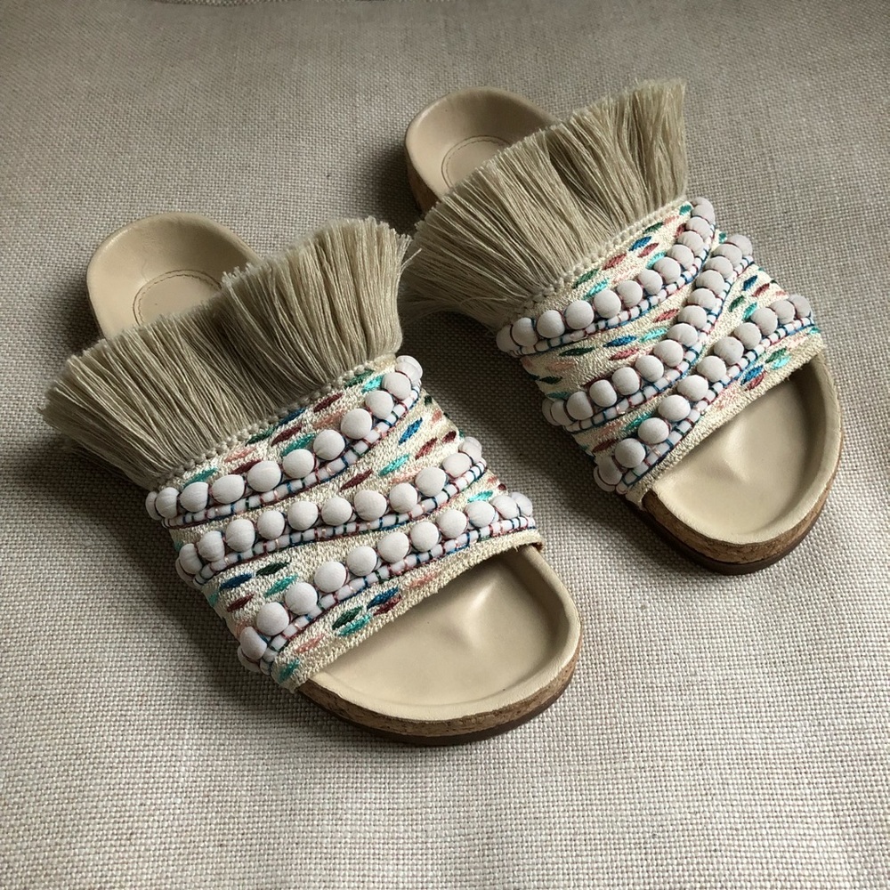Chloe Sandals Slide Fringe Mules Nolan EU 35 US 5 - Picture 3 of 13